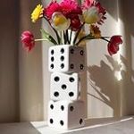 Reimagine Discovery Vase Triple d&eacute; (Corps Blanc + Pois Noirs)
