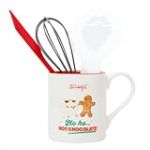 Mr. Wonderful - Set mug + ustensiles pour préparer du chocolat chaud - Ho ho… hot chocolate! - Capacité du mug : 30 cl.