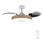 Cecotec - Ventilateur de Plafond avec Lumière EnergySilence Aero 4280 Invisible LightWood - 65 W, Diamètre 106 cm, Lampe LED, Télécommande, 6 Vitesses et Minuterie, Mode Été/Hiver