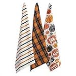 DII Lot de 3 torchons décoratifs effrayants et Amusants en Coton pour Halloween - 45,7 x 71,1 cm - Citrouille Boo