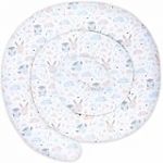 Totsy Baby Coussin serpentin XXL Roul&eacute; de lit Bordure - 300 cm - d&rsquo;Allaitement d&eacute;coratif Protection Bord Serpent XL Fait Main Motif Hiboux Gris Clair Certificat Oeko-Tex