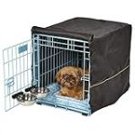 MidWest Homes for Pets 1522DD-KIT Kit Cage pour chiens iCrate 58,4 cm, modèle amélioré, double porte, comprenant une cage pour chien, un lit pour animal domestique, Bleu