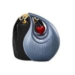 Urne funéraire Heart of Love pour Cendres d'adulte pour funérailles, Enterrement dans Un Columbarium ou à la Maison - avec Sac en Velours - Gris - 550 cm³