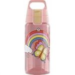 SIGG - Gourde pour enfant - Viva One Rainbow - Convient pour les boissons gazeuses - Anti-fuite - Passe au lave-vaisselle - Sans BPA - Pour le sport et l'école - Rose avec arc-en-ciel - 0,5 l