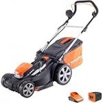 Yard Force Tondeuse à Gazon Rotative Sans Fil 37cm, avec Batterie Lithium-Ion 40V et Chargeur Rapide LM G37A