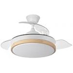 Eden pulse Ventilateur DC 72 W, 6120 lm, 91D, 3 pales dépliables, 3000-4000-6000 K, télécommande, minuterie et mémoire, idéal pour climatisation.
