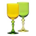 Krosno &ndash; Verres &agrave; vin rouge et blanc color&eacute;s, mocktails et eau &ndash; 2 x 300 ml &ndash; Collection Bubble &ndash; Vert et orange &ndash; Cristal sans plomb &ndash; Peints &agrave; la main