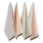 DII 100% Coton, Lavable en Machine, au Quotidien de Cuisine Basic, Ultra Absorbant, Jacquard décoratif Linge à Vaisselle 45,7 x 71,1 cm, Lot de 3 – Fleur de Lis, Harvest Stripe, 18 x 28