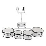 GEWA Marching Quad-Tom-Set, Tambour de marche, 8 x 8 ", 10 x 8", 12 x 8", 13 x 8", fût en bois blanc laminé, incl. harnais