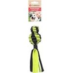 FLAMINGO Jouet pour Chien Rofas Rugby tiss&eacute; avec Balle S Vert/Noir - 21x5,7x5,7cm - Flottant et avec Bruit de craquement
