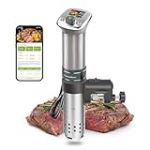 KitchenBoss Thermoplongeur Cuiseur Sous Vide WIFI：Cuisson Sous vide APP Contrôle, Calculateur d'Immersion de Cuisinière, 40℃-90℃ Contrôle Précis de la Température, TFT, IPX7, 1100