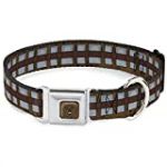 Collier pour Chien avec Boucle de Ceinture de sécurité Motif Star Wars Chewbacca Marron/Gris 28 à 43 cm de Large
