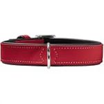 Hunter Collier pour chien Softie en simili cuir - Rouge/Noir - 65