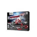 Darda 50241 - Circuit de Course Flash Fighter, Circuit de Course pour Voitures, Circuit d'env. 3 mètres, avec Double looping et Voiture de Course Formula, pour Enfants à partir de 5 Ans