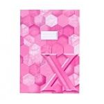 HERMA 20095 Protège-cahiers A4 en carton rose, avec champ d'inscription en papier solide et extra fort, protège-cahiers avec motif hexagonal, pour cahiers d'école, couleur