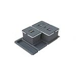 Elletipi Metropolis PTC28 08050 7F C97 PPV Poubelle diff&eacute;renci&eacute;e de tiroir, Gris, 71 x 46 x 28 cm