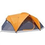 Amazon Basics Tente de camping d&ocirc;me avec auvent et sac de transport 3 saisons, imperm&eacute;able et facile &agrave; installer, pour 8 personnes, Orange, Gris