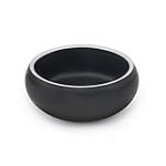 lionto Gamelle en Acier INOX, 1070 ML, Gamelle pour Chien avec Coussinet en Silicone antidérapant, Gamelle d'eau Inoxydable pour Chien et Chat, courbée, Lavable au Main, Noir