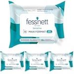 Fess'Nett - Les Essentiels - Sensitive - Feuilles de Papier Toilette Humide Jetable dans les Toilettes - Papier WC Humide - Alternative aux Lingettes - Pack x78 (Lot de 4)