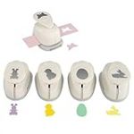 MCE-Commerce Ostern Lot de 5 perforatrices à Motif de Pâques, Plastique, Blanc, 5x 2,54 cm