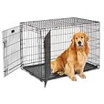 MidWest Homes for Pets 1642DDU Cage Life Stages pliante pour chien, modèle amélioré de grande taille à double porte en métal de 107 cm, noir