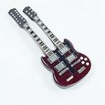 Aimant De Réfrigérateur en Bois en Forme De Guitare -LED Zeppelin - Jimi Page - Doubl