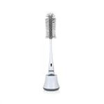 Nuby Brosse de Nettoyage pour Biberon et Tétine 2 en 1 avec Support Hygiénique | Goupillon en Silicone | Blanc