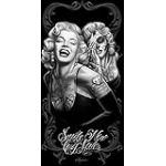 Marilyn Monroe JPI Serviette de Plage – Smile Now – surdimensionnée 147,3 x 71,1 cm – pour Piscine, Bain, Yoga, Gym, Voyage, Camping, Chariot de Plage et chaises de Plage