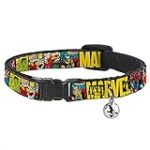 Collier pour Chat Marvel Retro Comic Panneaux Noir Jaune 20,3 à 30,5 cm Largeur 1,3 cm