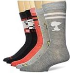 Peanuts Lot de 5 paires de chaussettes pour homme, Gris assorti.