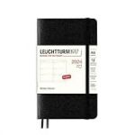 LEUCHTTURM1917 367678 Agenda semainier 2024 à couverture souple Format A6 Noir anglais 12 mois
