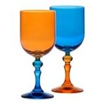 Krosno &ndash; Verres color&eacute;s pour vin rouge et blanc, mocktails et eau &ndash; 2 x 300 ml &ndash; Collection Bubble &ndash; Orange-Bleu &ndash; Cristal sans plomb &ndash; Peints &agrave; la main