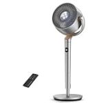 Dreo 23dB ventilateur sur pied silencieux, port&eacute;e de 24M, volume d'air 1200m&sup3;/h, turbo circulateur, hauteur de 102CM, 3 modes, 8 vitesses, oscillation omnidirectionnelle 120&deg;+120&deg;, PolyFan 502