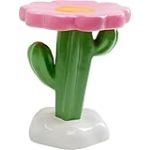 Kare Table décorative Design Cactus, Vert/Rose, 61 cm de Hauteur, Table d'appoint, Objet de décoration, Cadeau, Motif de Plantes, Fleurs de Cactus, Salon