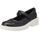 Geox Girls J Casey Girl P Ballet Flats, Noir/Blanc, 1 UK