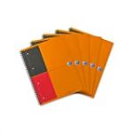 Oxford office - 100104036 - 441106 Notebook - Bloc direction - 21 x 32 cm réglure - 80 g - Marge jaune - Lot de 5, Noir/orange/rouge