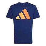 adidas Unisex Kinder Essentials BIG Logo T-Shirt, Dark Blue/Semi Ice Tangerine/Pure Tangerine/Pure Orange, 15-16 Years