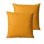 Atout Ciel Coussins Garnis Bicolores en Coton 40x40cm, Bleu Canard/Jaune Moutarde, Lot de 2