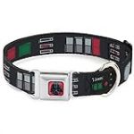 Buckle-Down Collier pour Chien avec Boucle de Ceinture de sécurité Star Wars Dark Vador Reliure 3 Noir/Gris/Rouge 22,9 à 38,1 cm de Large, Multicolore (DC-SB-SWBBV-WSW141-1.0-S)