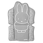 roba Coussin de Chaise Haute Combinée miffy® - Facile à Nettoyer et Lavable - Réducteur de Siège Confortable avec Rubans - dès 6 Mois - Imprimé Lapin - Gris / Blanc