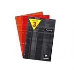 Clairefontaine 66135AMZC Lot de 3 Blocs Pupitre Agrafés en-Tête Perforés - A4+ 21x31,8cm - 160 Pages Détachables Lignées avec Marge - Papier Blanc 90g - Couverture Carte Pelliculée Couleurs Aléatoires