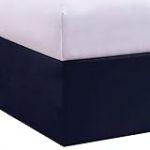 Lux Hotel Cache-sommier sur Mesure en Microfibre avec Longueur de Chute Classique de 35,6 cm, Grand lit, Bleu Marine