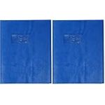 Calligraphe 72002AMZC Un Prot&egrave;ge-Cahier Grain Cuir Bleu victoria - 17x22 cm - 22/100&egrave;me avec Porte-&Eacute;tiquette - PVC Opaque (Lot de 2)