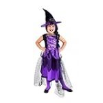 Rubies D&eacute;guisement sorci&egrave;re chic violet pour fille Robe de luxe avec chapeau pour Halloween, carnaval et anniversaire