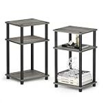Furinno Juste Turn-N-Tube Table D'appoint à 3 Niveaux, paquet de 2, Chêne Français
