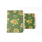 NOVAGO Lot de 2 Blocs note,cahiers,carnets d'écriture aux motifs fleuris (Vert Fleur)