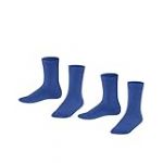 ESPRIT Foot Logo 2-Pack K SO coton unies lot de 2 paires, Chaussettes Mixte enfant, Bleu (Deep Blue 6046), 27-30