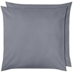 Amazon Basics Microfiber Pillowcase, Gris Foncé, 80 x 80 cm (Lot de 2)