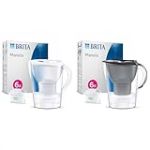 Carafe Filtrante BRITA Marella Blanche (2,4l) incl 6 cartouches filtre eau robinet MAXTRA PRO & Carafe Filtrante BRITA Marella Graphite (2,4l) incl 6 cartouches filtre eau robinet MAXTRA PRO