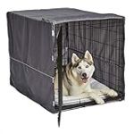 New World BCVR-42GY Housse de cage pour chien, housse de protection pour cage MidWest, lavable en machine et sèche, motif design gris clair